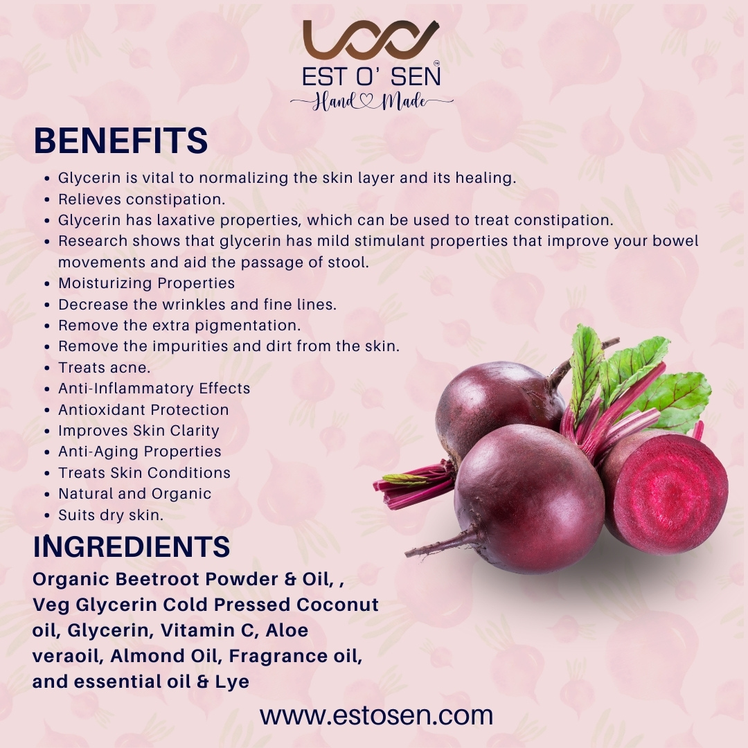 Estosen Beetroot Veg Glycerin Hand made Premium Soap