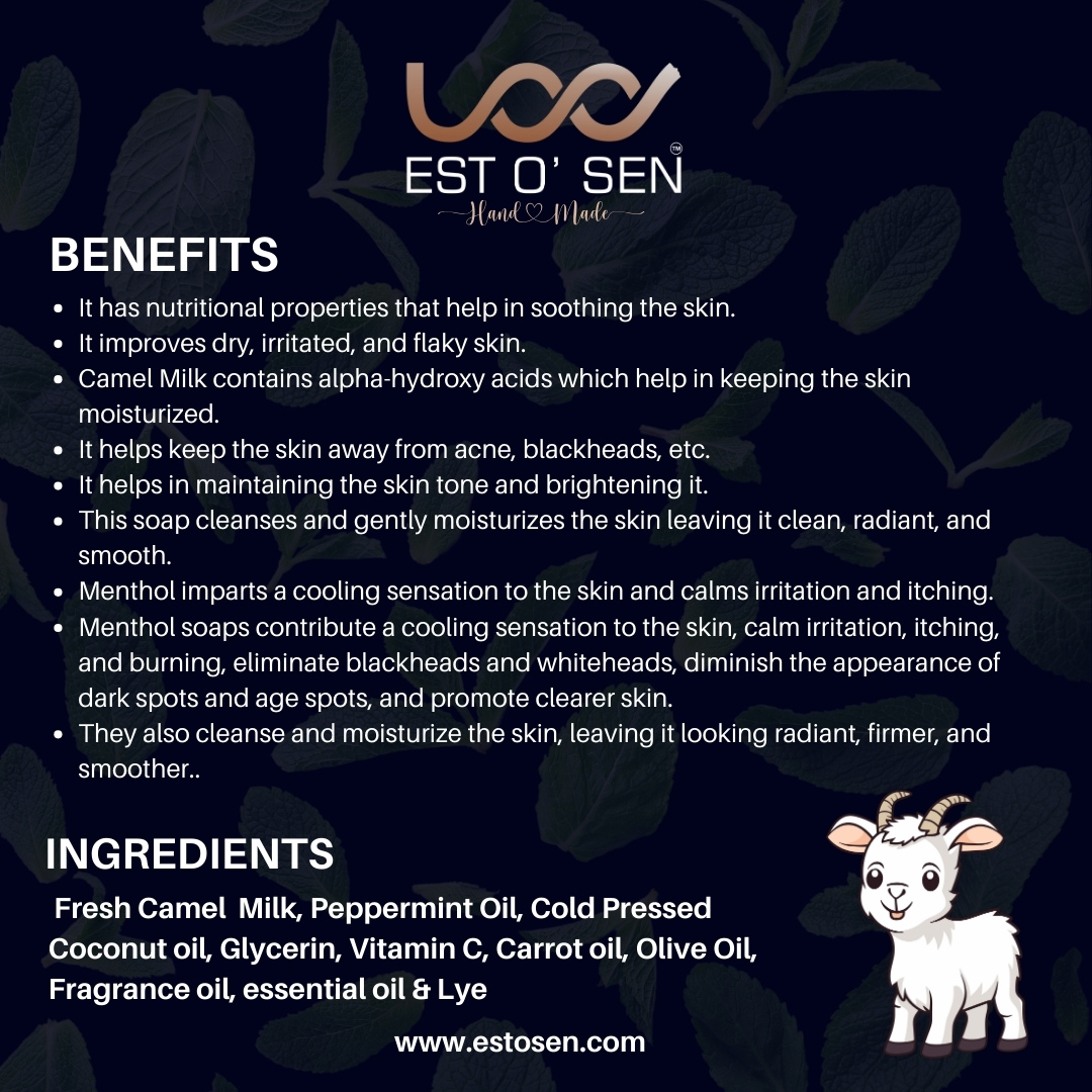 Estosen Menthol Camel Milk Hand made Premium Soap
