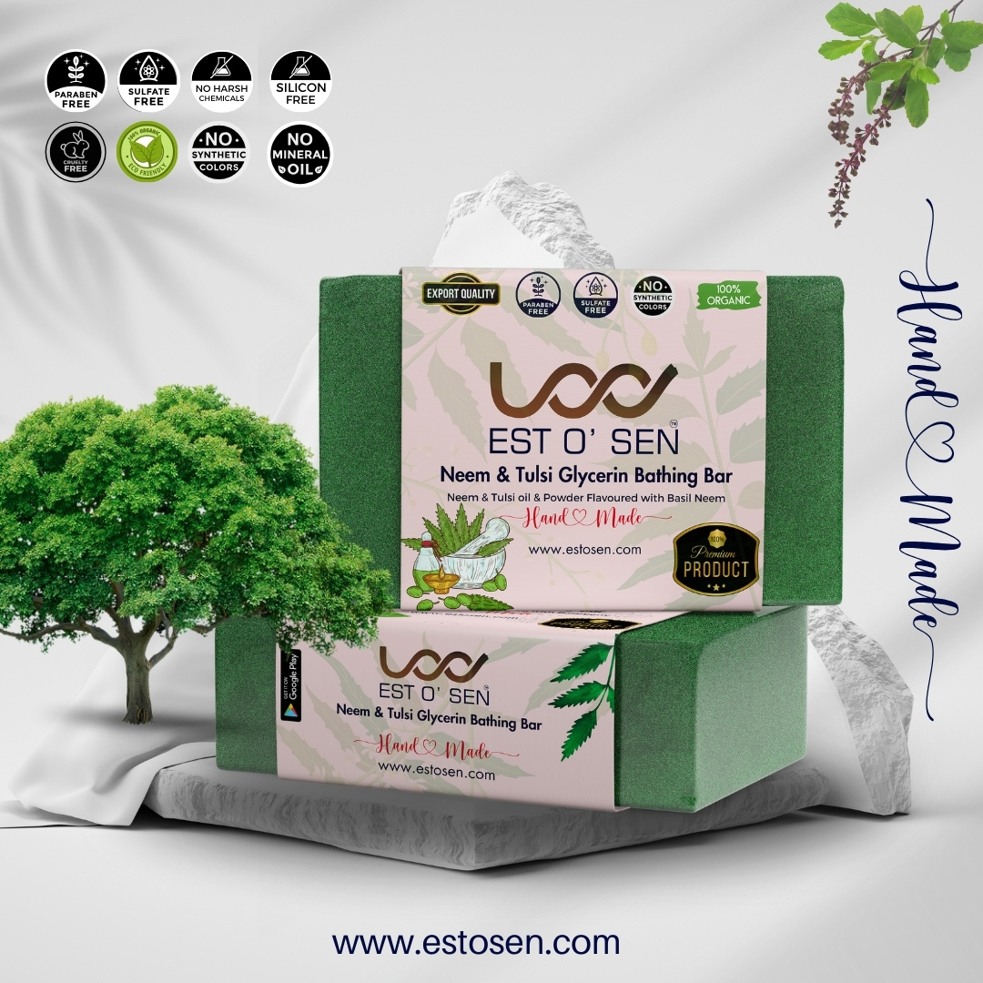 Estosen Organic Neem Tulsi Veg Glycerin Premium Handmade Soap