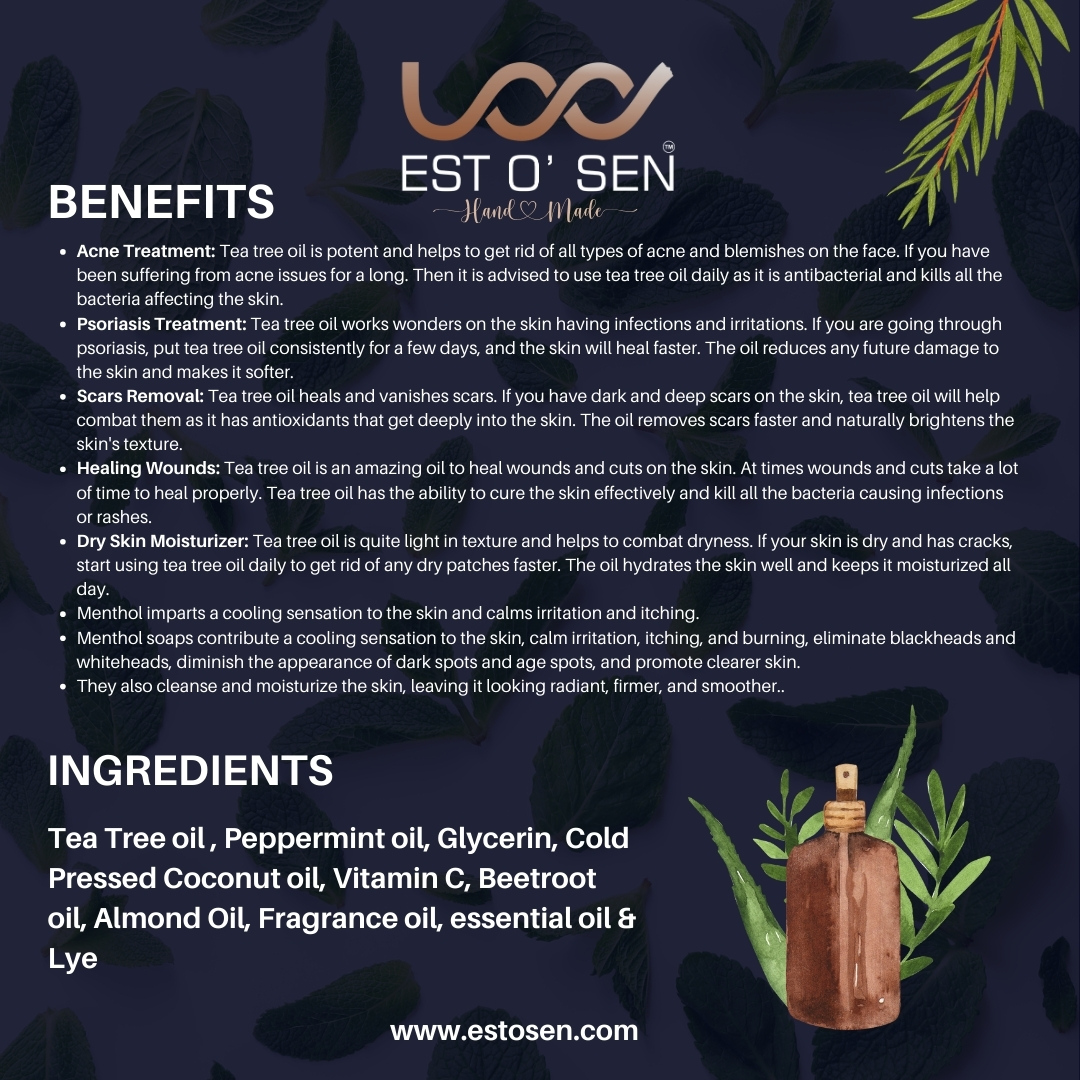Estosen Tea Tree oil Menthol Premium hand-made soap