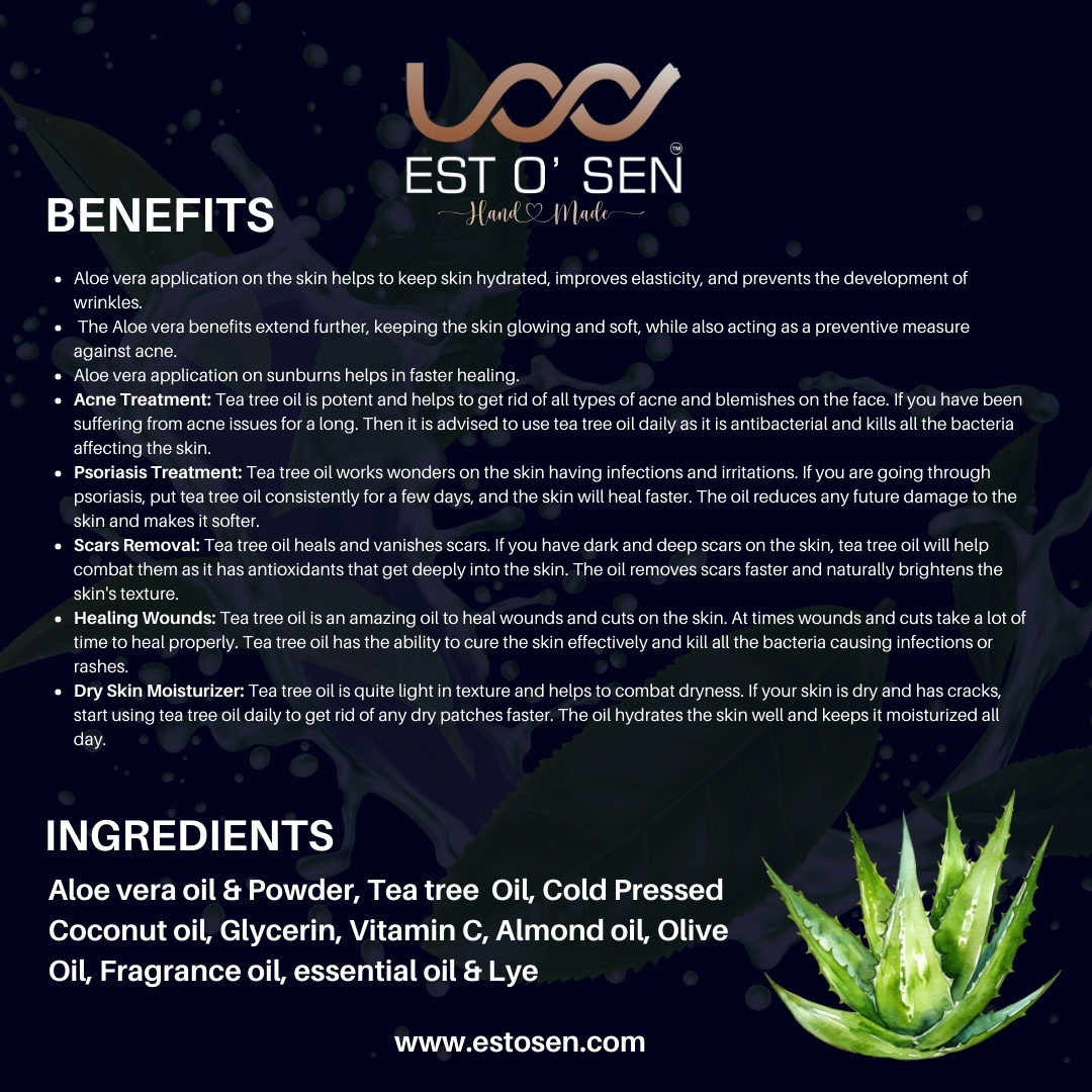 Estosen Tea tree Aloe vera Hand made Premium Soap